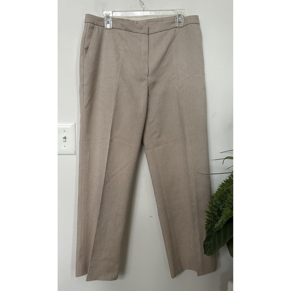 ESCADA Tan Dress Slacks Straight Leg Pleat Crease Trousers Minimalist Luxury 42‎